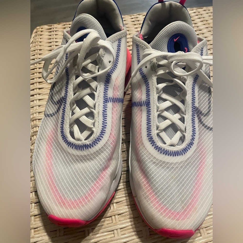 NIKE Air Max 2090 Women's Trainers Sneakers (White/Concord-Pink Blast) Size 8.5